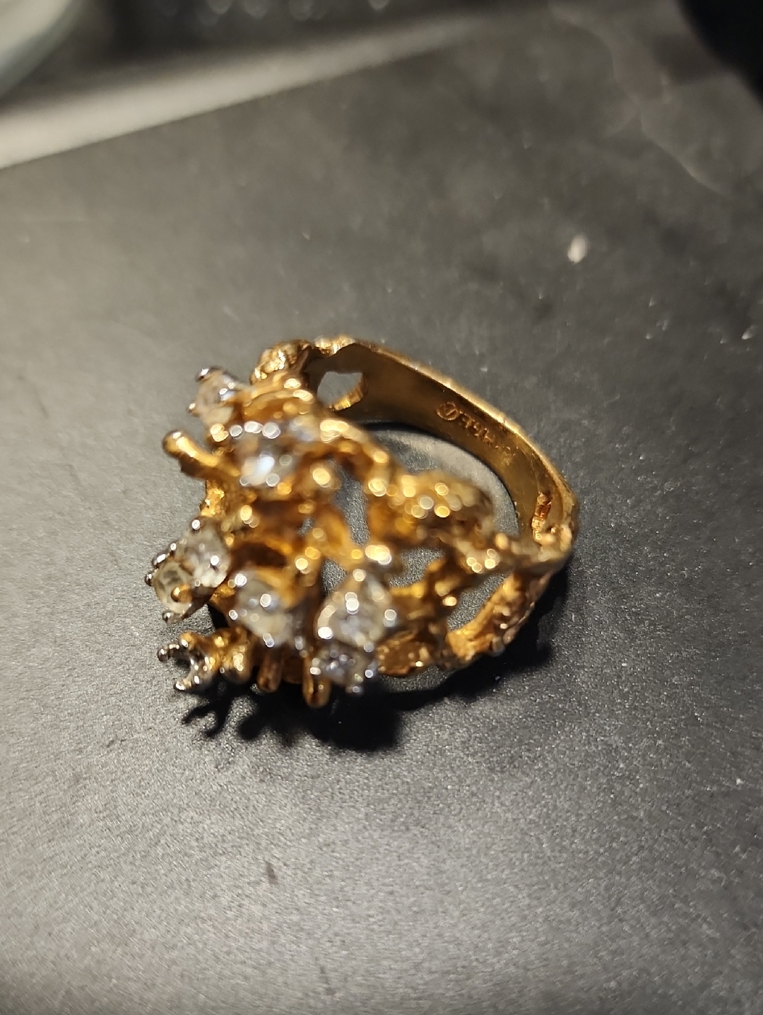 Vintage Brutalist Style Cocktail Ring
